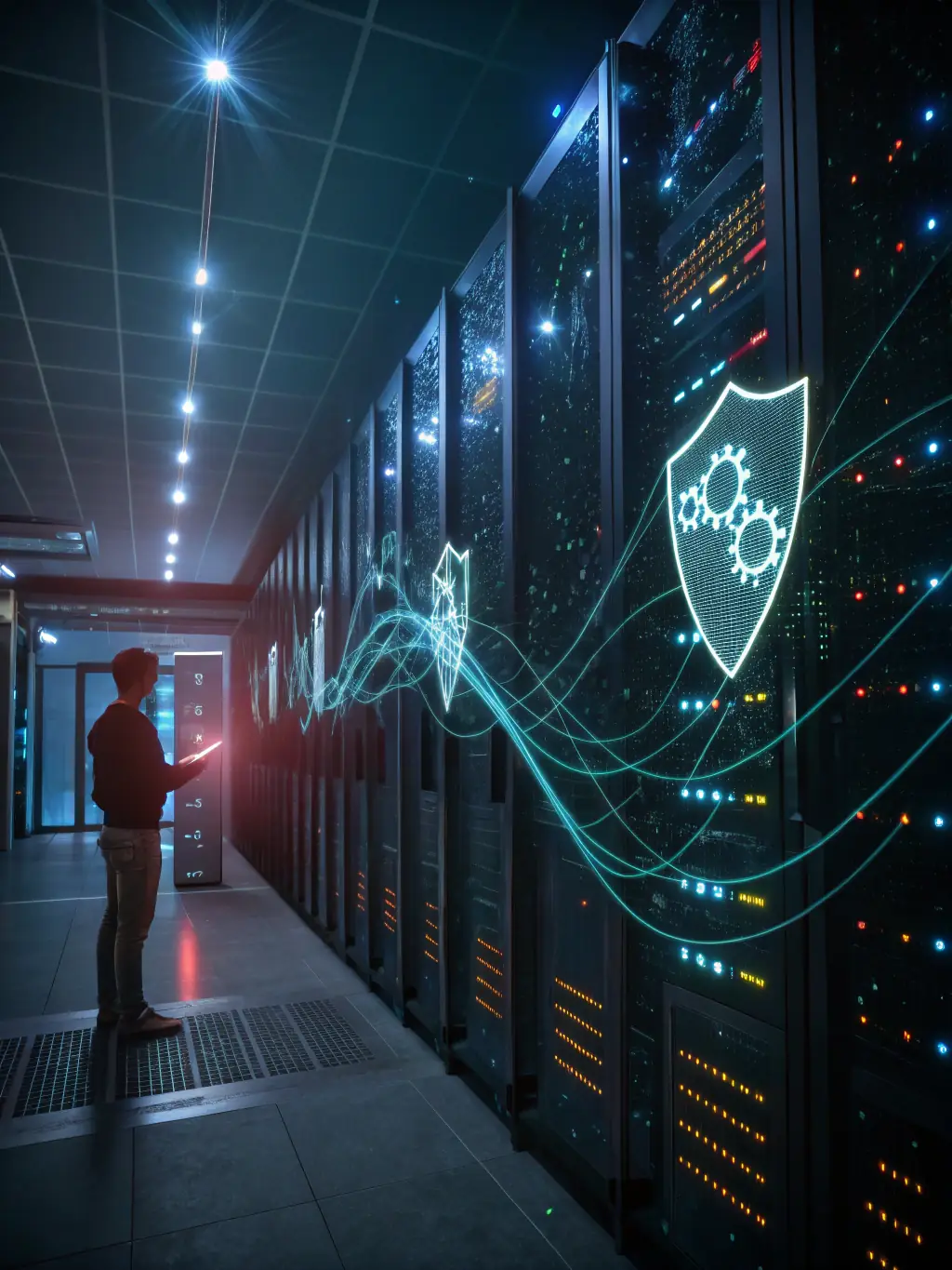 Cybersecurity measures, such as firewalls and encryption, illustrating Envision It Works' Cybersecurity Solutions.